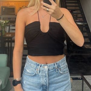 Zara Black Ruched Halter